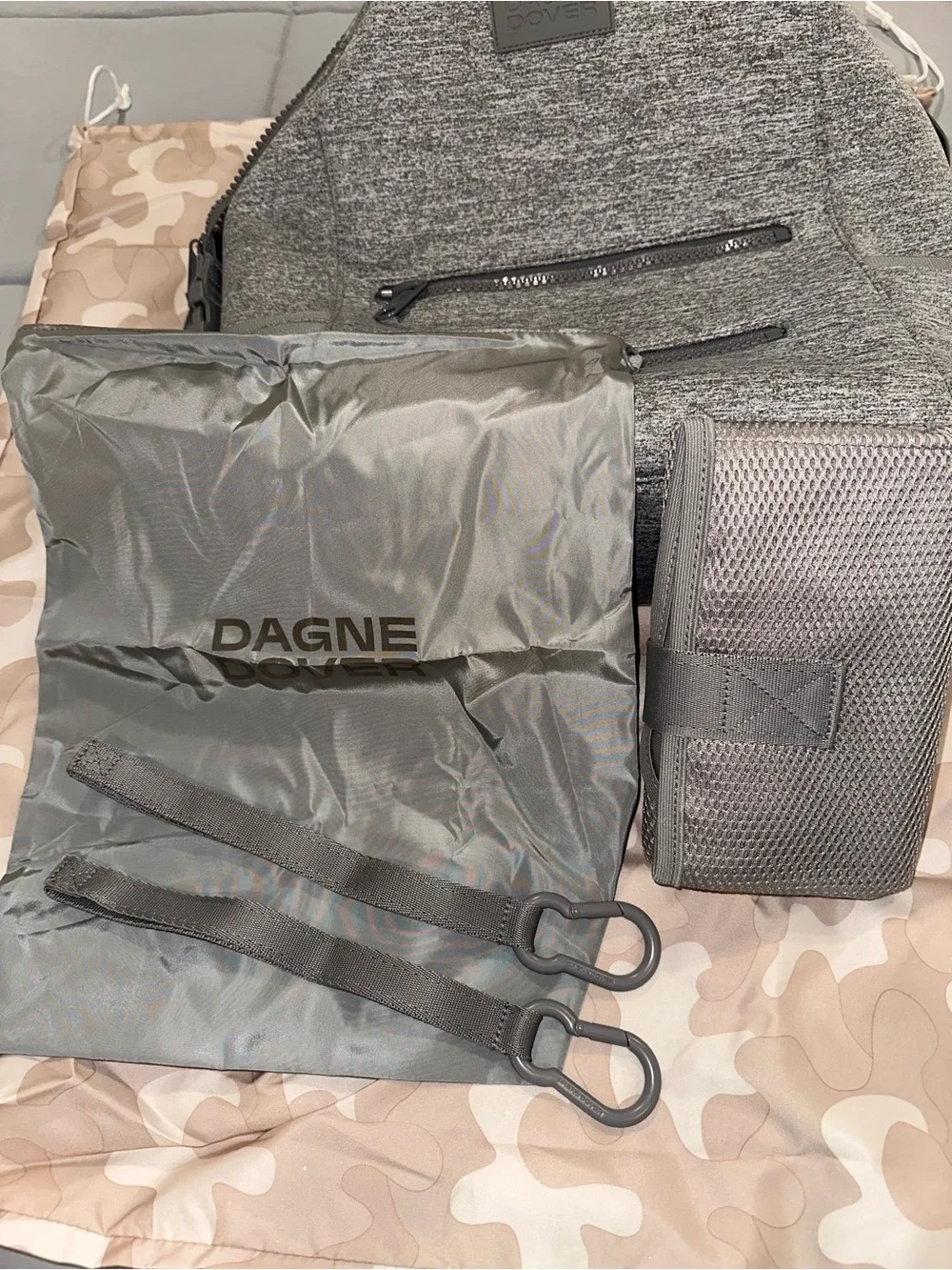 Dagne Dover Indi heather grey diaper bag large